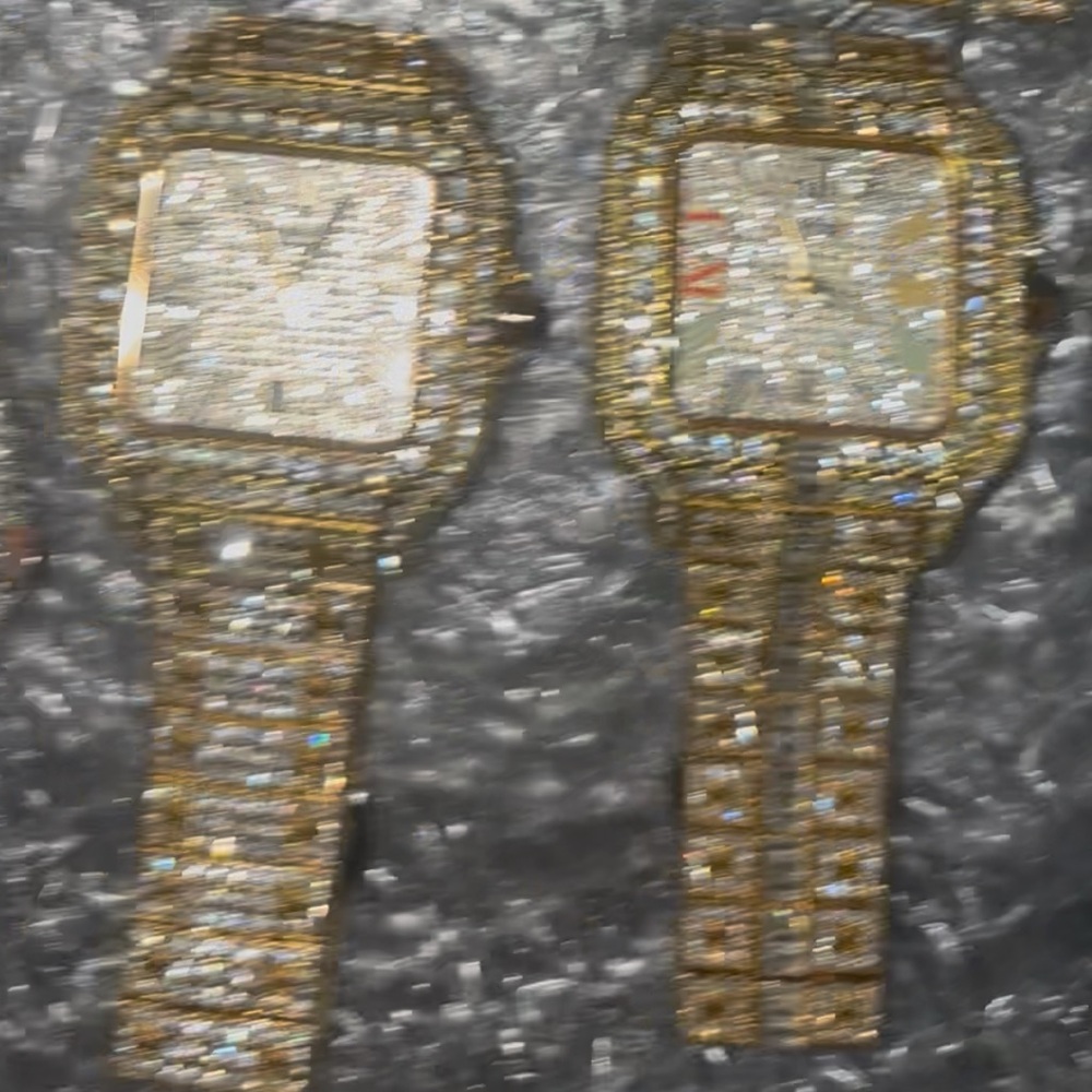 Gold and Silver Square Dial Watches